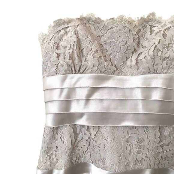 BCBGMAXAZRIA Lace Floral Strapless Mini Dress Sz 2‎ - Picture 3 of 4